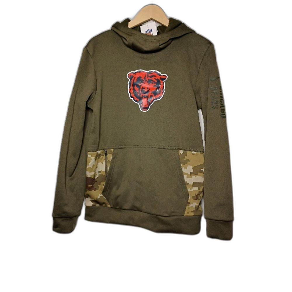 Nike Chicago Bears Salute to Service Therma-FIT Hoodie Green Camo XL NWT